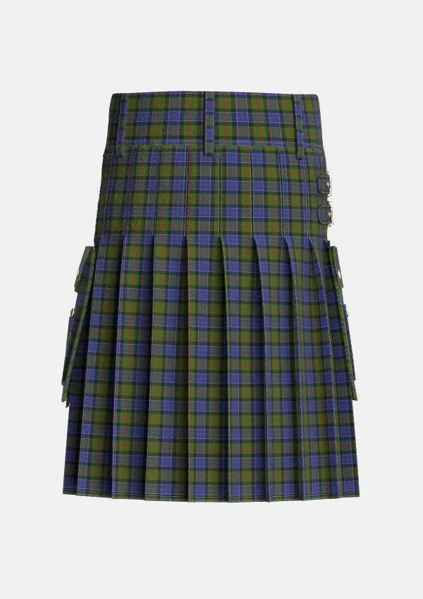Utility_MacPhedran_MacFadzean_Tartan_1102_kilt_back_image_with_pleated_design_and_adjustable_buckles_for_men