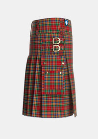 Utility_MacPherson_3_Tartan_682_kilt_right_image_with_pleated_design_and_adjustable_buckles_for_men