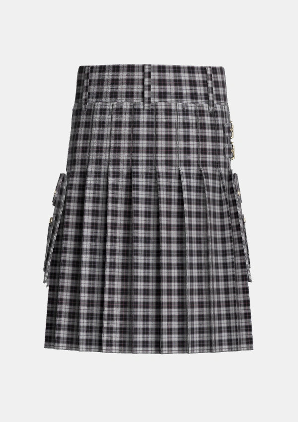 Utility_MacPherson_4_Tartan_1344_kilt_back_image_with_pleated_design_and_adjustable_buckles_for_men