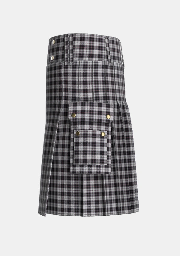 Utility_MacPherson_4_Tartan_1344_kilt_left_image_with_pleated_design_and_adjustable_buckles_for_men