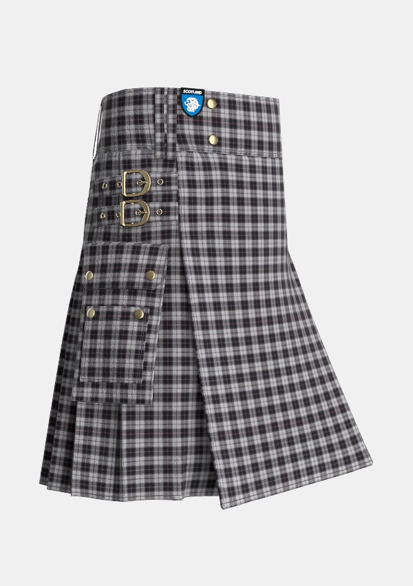 Utility_MacPherson_4_Tartan_1344_kilt_side_image_with_pleated_design_and_adjustable_buckles_for_men