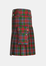 Utility_MacPherson_5_Tartan_1410_kilt_left_image_with_pleated_design_and_adjustable_buckles_for_men
