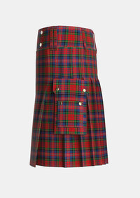 Utility_MacPherson_8_Tartan_1513_kilt_left_image_with_pleated_design_and_adjustable_buckles_for_men