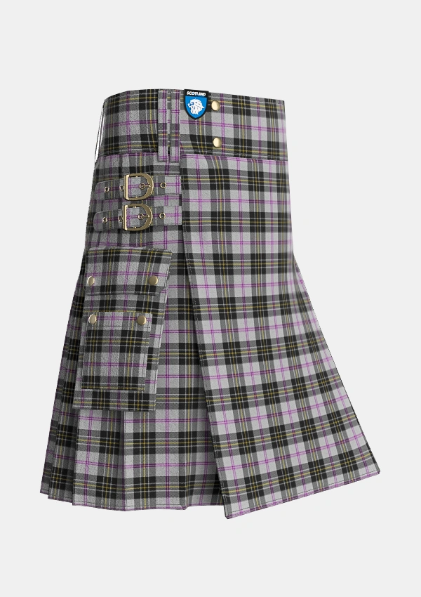 Utility_MacPherson_Dress_1951_Tartan_5921_kilt_side_image_with_pleated_design_and_adjustable_buckles_for_men