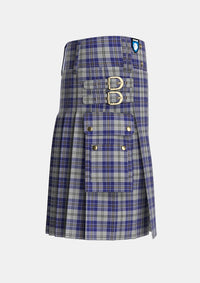 Utility_MacPherson_Dress_Blue_Dance_Tartan_1868_kilt_right_image_with_pleated_design_and_adjustable_buckles_for_men