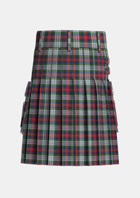Utility_MacPherson_Dress_Tartan_1615_kilt_back_image_with_pleated_design_and_adjustable_buckles_for_men