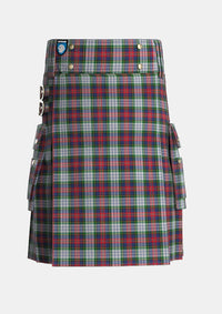 Utility_MacPherson_Dress_Tartan_1615_kilt_front_image_with_pleated_design_and_adjustable_buckles_for_men