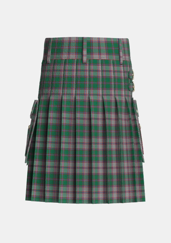 Utility_MacPherson_Gathering_1996_Tartan_3552_kilt_back_image_with_pleated_design_and_adjustable_buckles_for_men