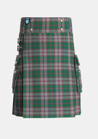 Utility_MacPherson_Gathering_1996_Tartan_3552_kilt_front_image_with_pleated_design_and_adjustable_buckles_for_men