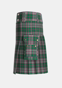 Utility_MacPherson_Gathering_1996_Tartan_3552_kilt_left_image_with_pleated_design_and_adjustable_buckles_for_men