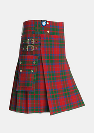 Utility_MacQuarrie_3_Tartan_454_kilt_side_image_with_pleated_design_and_adjustable_buckles_for_men