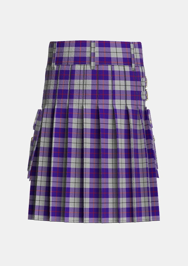 Utility_MacRae_Dress_Purple_1_Tartan_6564_kilt_back_image_with_pleated_design_and_adjustable_buckles_for_men