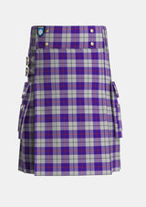Utility_MacRae_Dress_Purple_1_Tartan_6564_kilt_front_image_with_pleated_design_and_adjustable_buckles_for_men