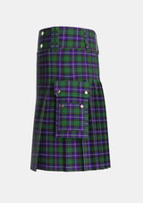 Utility_MacRae_Hunting_1_Tartan_807_kilt_left_image_with_pleated_design_and_adjustable_buckles_for_men