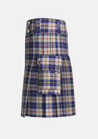 Utility_MacRae_of_Conchra_Tartan_1683_kilt_left_image_with_pleated_design_and_adjustable_buckles_for_men