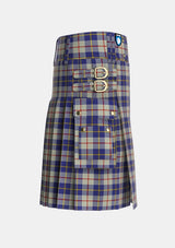 Utility_MacRae_of_Conchra_Tartan_1683_kilt_right_image_with_pleated_design_and_adjustable_buckles_for_men
