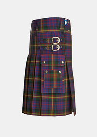 Utility_MacSporran_Tartan_495_kilt_right_image_with_pleated_design_and_adjustable_buckles_for_men