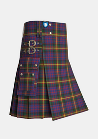 Utility_MacSporran_Tartan_495_kilt_side_image_with_pleated_design_and_adjustable_buckles_for_men
