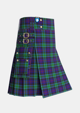 Utility_MacTaggart_Johnstons_Tartan_408_kilt_side_image_with_pleated_design_and_adjustable_buckles_for_men