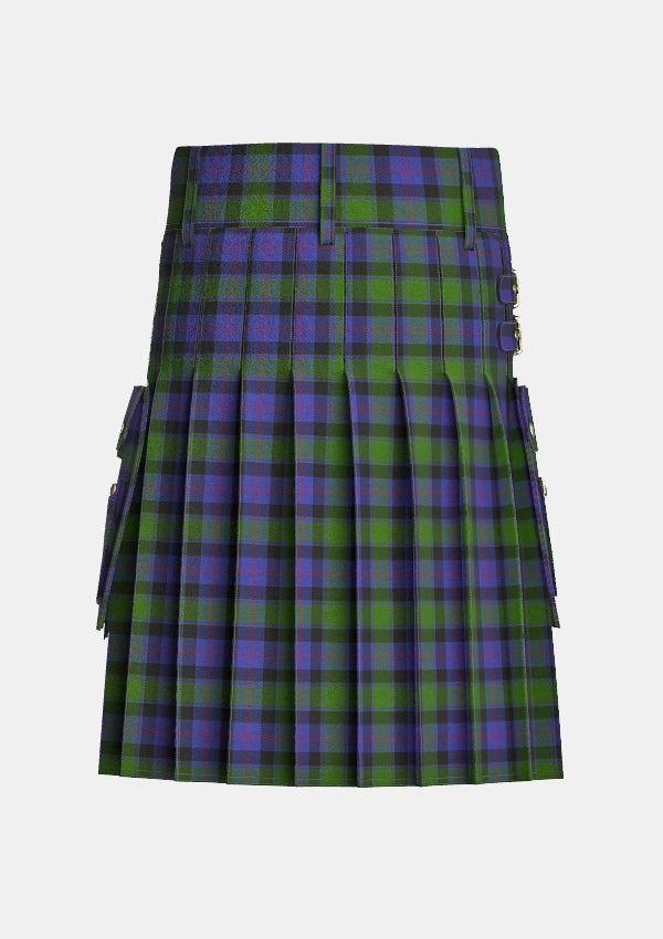 Utility_MacTaggart_Tartan_409_kilt_back_image_with_pleated_design_and_adjustable_buckles_for_men