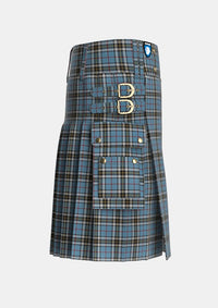 Utility_MacTavish_Thompson_Thomson_Dress_Blue_Tartan_1383_kilt_right_image_with_pleated_design_and_adjustable_buckles_for_men