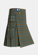 Utility_MacTavish_Thompson_Thomson_Hunting_Tartan_232_kilt_side_image_with_pleated_design_and_adjustable_buckles_for_men