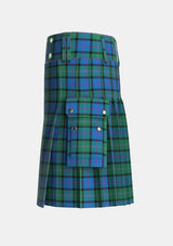 Utility_MacThomas_2_Tartan_407_kilt_left_image_with_pleated_design_and_adjustable_buckles_for_men