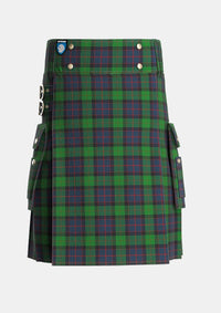 Utility_MacWilliam_Tartan_1418_kilt_front_image_with_pleated_design_and_adjustable_buckles_for_men