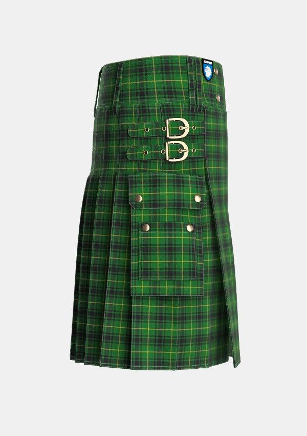 Utility_Macarthur_2_Tartan_1100_kilt_right_image_with_pleated_design_and_adjustable_buckles_for_men