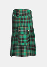 Utility_Macaulay_Hunting_tartan_827_kilt_left_image_with_pleated_design_and_adjustable_buckles_for_men