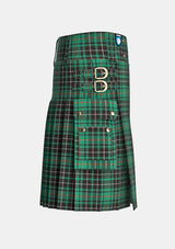 Utility_Macaulay_Hunting_tartan_827_kilt_right_image_with_pleated_design_and_adjustable_buckles_for_men