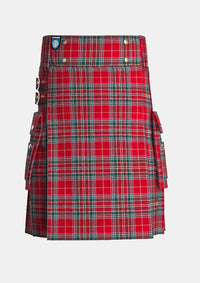 Utility_Macbean_tartan_925_kilt_front_image_with_pleated_design_and_adjustable_buckles_for_men