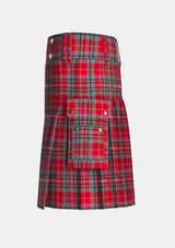 Utility_Macbean_tartan_925_kilt_left_image_with_pleated_design_and_adjustable_buckles_for_men