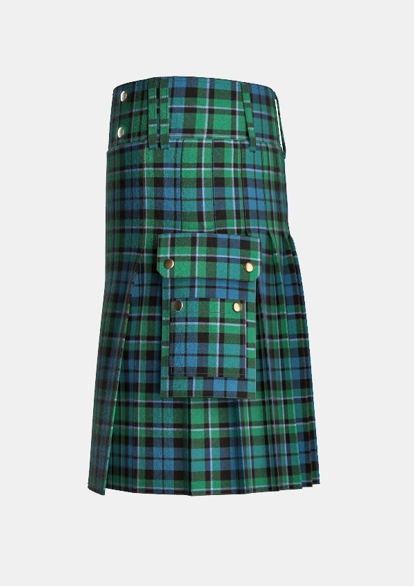 Utility_Maccallum_tartan_767_kilt_left_image_with_pleated_design_and_adjustable_buckles_for_men