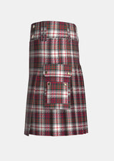 Utility_Macdonald_Dress_tartan_1997_kilt_left_image_with_pleated_design_and_adjustable_buckles_for_men