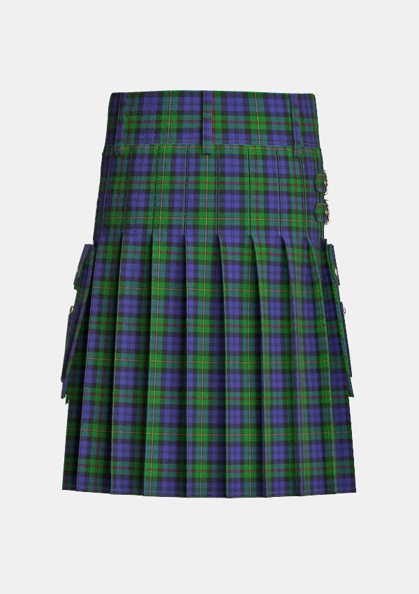 Utility_Macewan_tartan_1587_kilt_back_image_with_pleated_design_and_adjustable_buckles_for_men