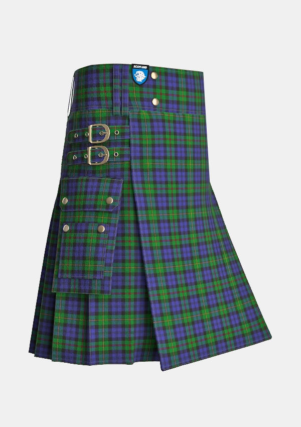 Utility_Macewan_tartan_1587_kilt_side_image_with_pleated_design_and_adjustable_buckles_for_men