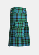 Utility_Mackay_Ancient_Tartan_kilt_left_image_with_pleated_design_and_adjustable_buckles_for_men