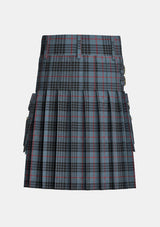 Utility_Mackay_Blue_Tartan_264_kilt_back_image_with_pleated_design_and_adjustable_buckles_for_men