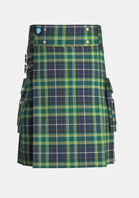 Utility_Mackellar_tartan_939_kilt_front_image_with_pleated_design_and_adjustable_buckles_for_men