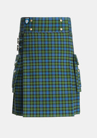 Utility_Mackenzie_2_Tartan_267_kilt_front_image_with_pleated_design_and_adjustable_buckles_for_men
