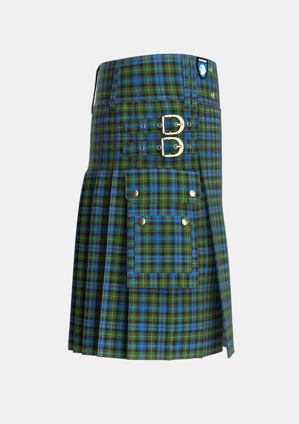 Utility_Mackenzie_2_Tartan_267_kilt_right_image_with_pleated_design_and_adjustable_buckles_for_men