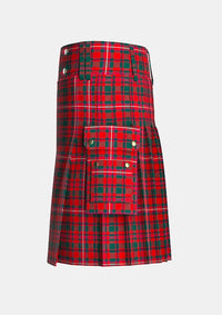 Utility_Mackinnon_modern_tartan_kilt_left_image_with_pleated_design_and_adjustable_buckles_for_men