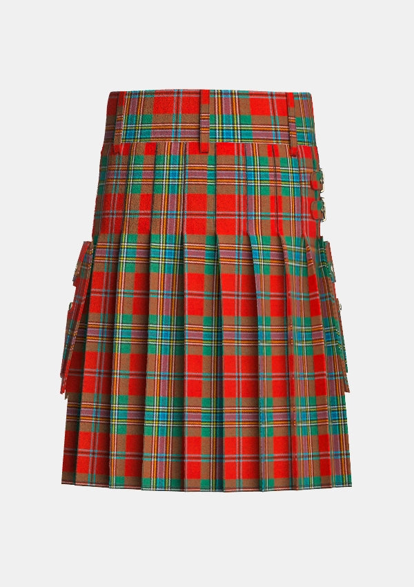 Utility_Maclean_of_Duart_tartan_58_kilt_back_image_with_pleated_design_and_adjustable_buckles_for_men