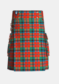 Utility_Macnaughton_tartan_1066_kilt_front_image_with_pleated_design_and_adjustable_buckles_for_men