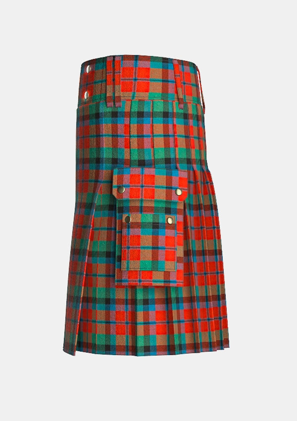 Utility_Macnaughton_tartan_1066_kilt_left_image_with_pleated_design_and_adjustable_buckles_for_men