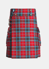 Utility_Mactavish_tartan_230_kilt_front_image_with_pleated_design_and_adjustable_buckles_for_men