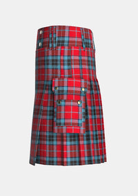Utility_Mactavish_tartan_230_kilt_left_image_with_pleated_design_and_adjustable_buckles_for_men
