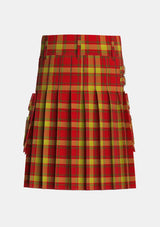 Utility_Maguire_Black_Tartan_6812_kilt_back_image_with_pleated_design_and_adjustable_buckles_for_men