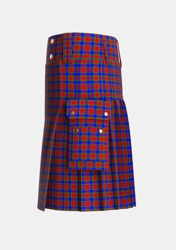 Utility_Mair_Personal_Tartan_1406_kilt_left_image_with_pleated_design_and_adjustable_buckles_for_men